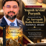 Yogesh Arvind Puranik Honoured with the Dr. Sarvepalli Radha Krishnan National Award for Literature