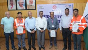 East Coast Railway GM Felicitates Three Employees For Safety Vigilance