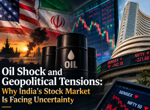 Sensex, Nifty Under Pressure as Crude Oil Prices and US–Iran Tensions Keep Investors Cautious.